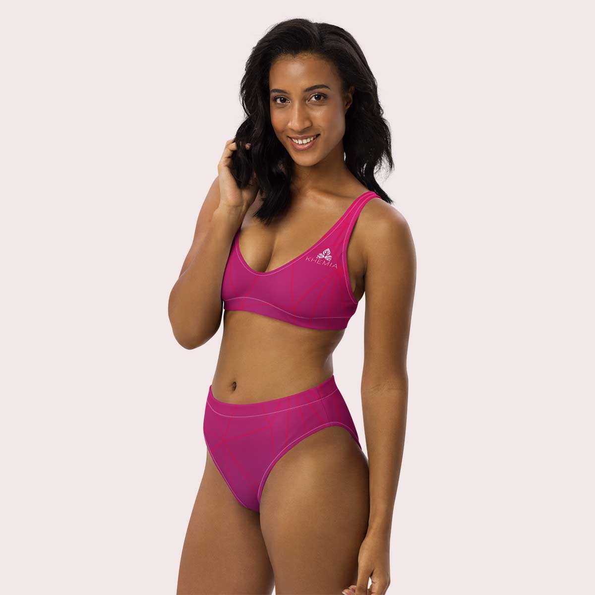 Purple high waisted discount bikini